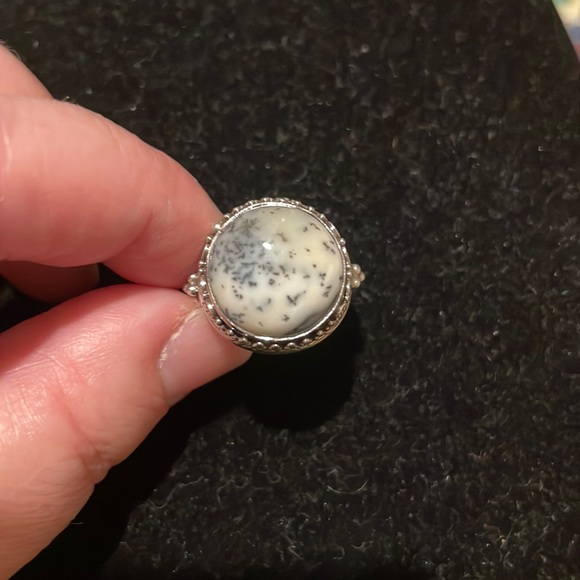 JeGem Dendritic Agate Sterling Silver 925 Size 7 ring - Picture 1 of 7